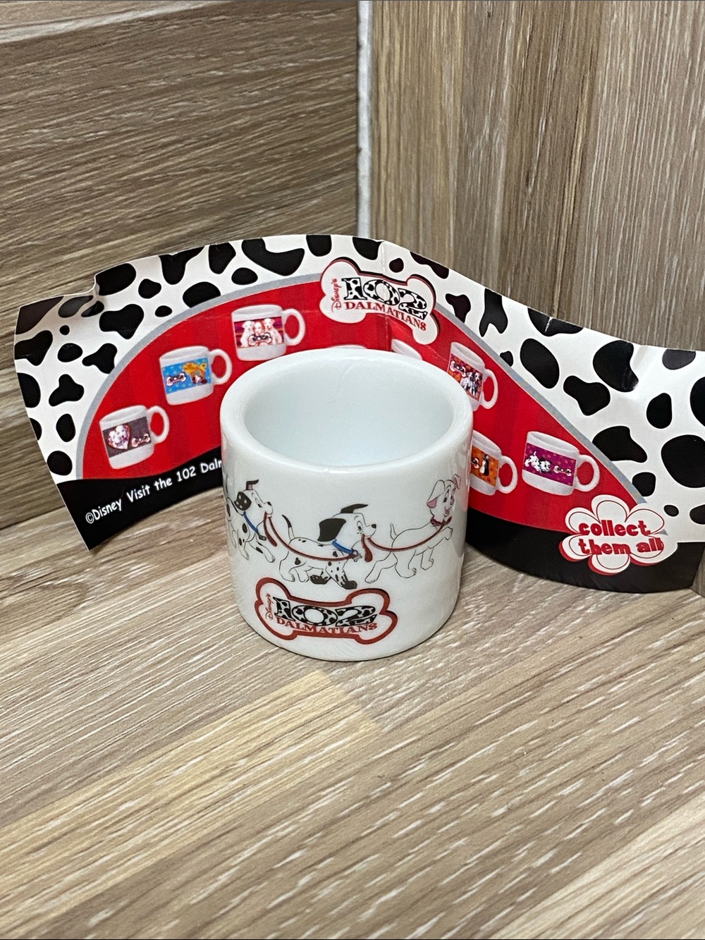 Disney Dalmatian Ceramic Mug with Red Accent Artwork mini mini rare 102 Dalmatia